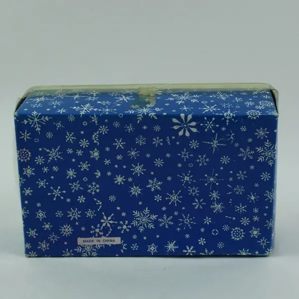 Pair White Ceramic Angel Candle Holders Christmas Original Blue Snowflake Box