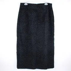 Inclinations Women's Black Velvet Cheetah Print A-Line Maxi Skirt 14