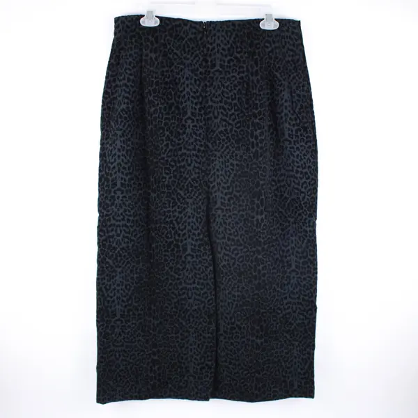 Inclinations Women's Black Velvet Cheetah Print A-Line Maxi Skirt 14