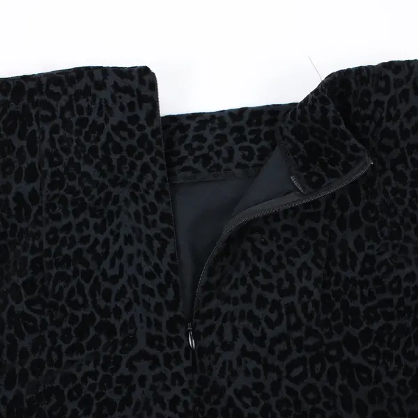 Inclinations Women's Black Velvet Cheetah Print A-Line Maxi Skirt 14