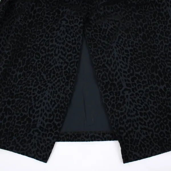 Inclinations Women's Black Velvet Cheetah Print A-Line Maxi Skirt 14