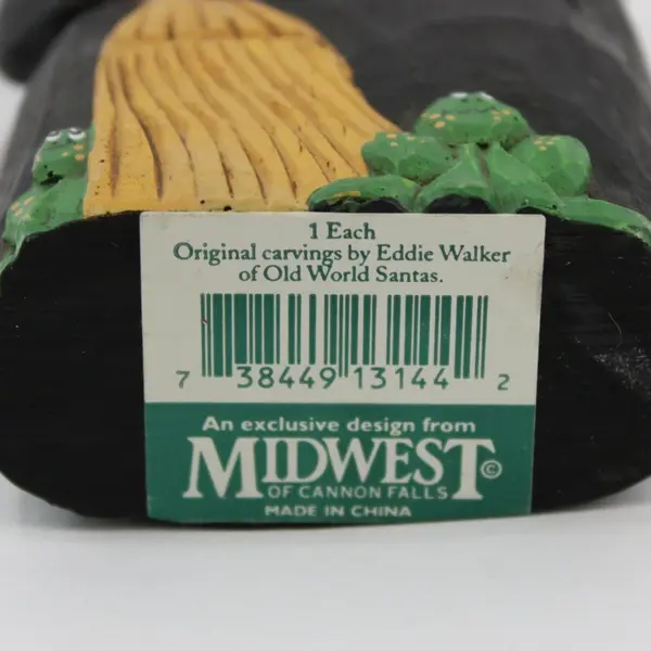 Eddie Walker Midwest Halloween Witch Figurine 9 Inch Broom Frogs