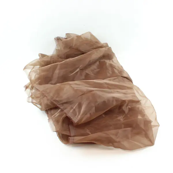 3.2 lb Brown Beige Off-White Sheer Scrap Fabric for Sewing Crafts FLAWED
