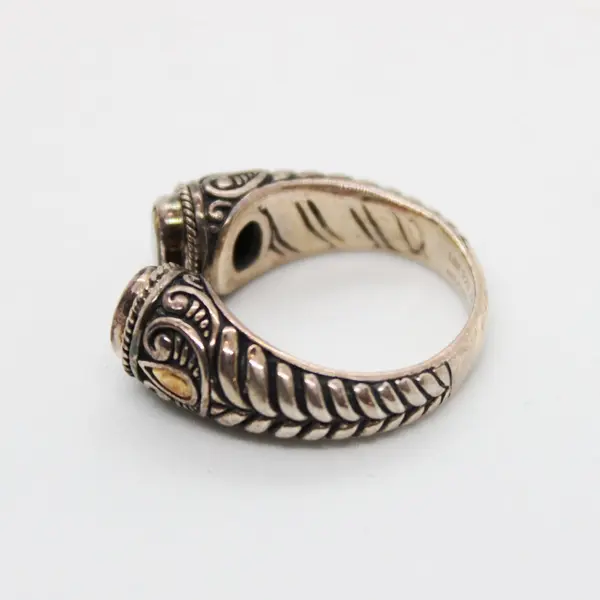Indonesian 18K 925 Sterling Silver Citrine Ring Size 8.5
