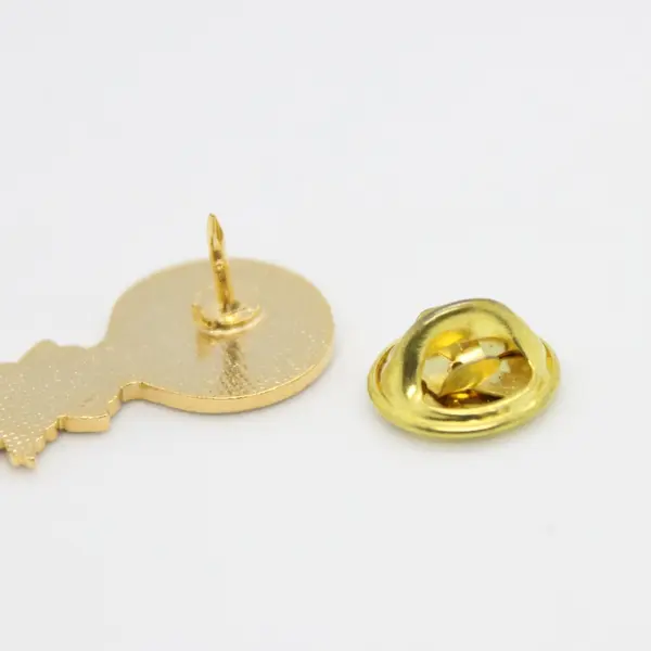 Vintage Red Yellow Hot Air Balloon Enamel Lapel Pin Gold Tone 1 in