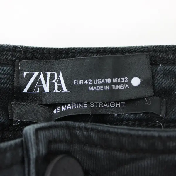 Zara The Marine Women's Straight Leg Black Jeans Size 10