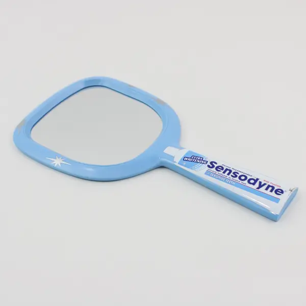 Sensodyne Extra Whitening Blue Promotional Hand Mirror Advertising Collectible