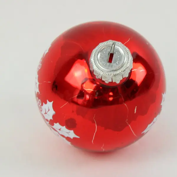 Hungarian Red Christmas Ball Ornament Boldog Karácsony Hungarian Greeting 3.75"