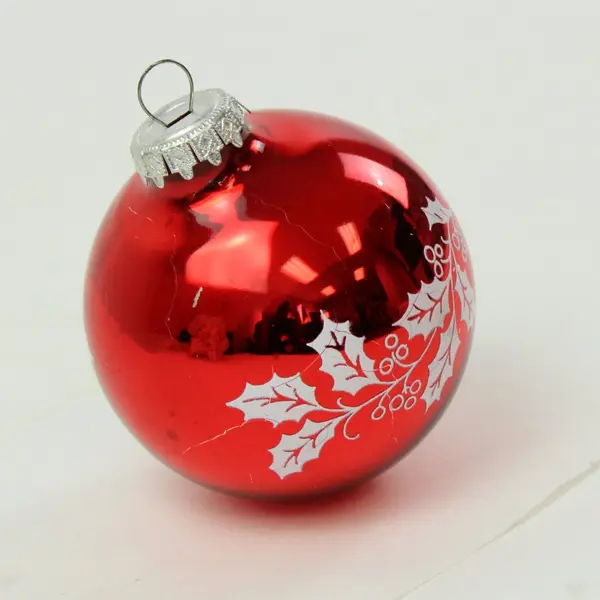 Hungarian Red Christmas Ball Ornament Boldog Karácsony Hungarian Greeting 3.75"