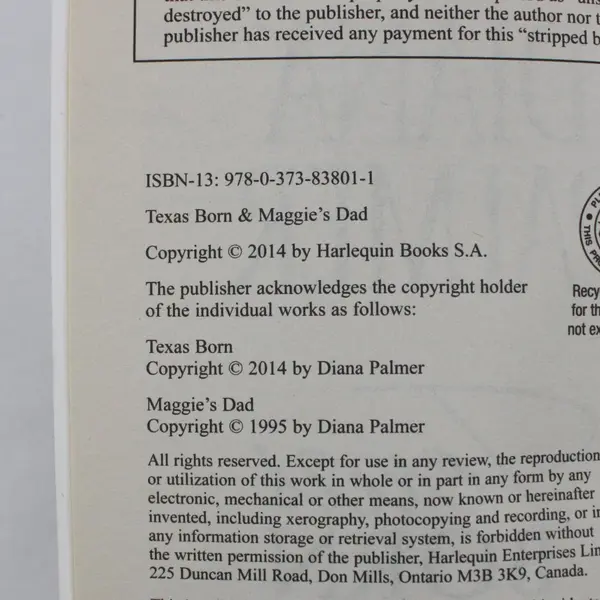 Diane Palmer Paperback Book With 2 Books in 1 Harlequin Special Edition 2014 VG