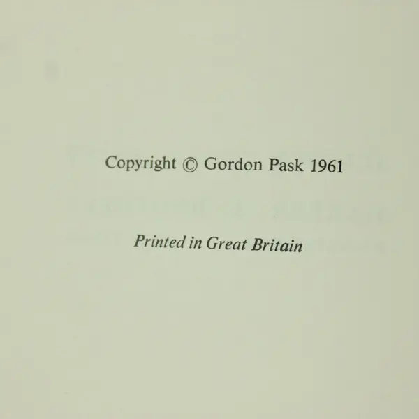 An Approach to Cybernetics Gordon Pask 1961 1st Edition Hardcover Dust Jacket 