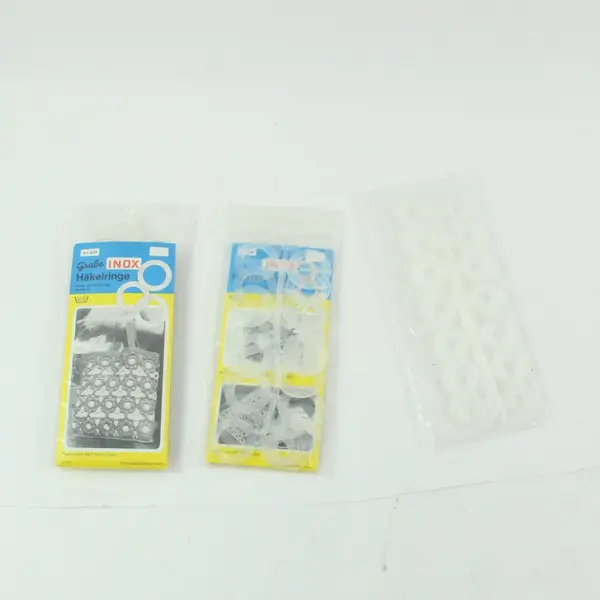 Lot of 3 INOX Plastic Crochet Ring Packs 2x50 & 1x96 Germany 1980s