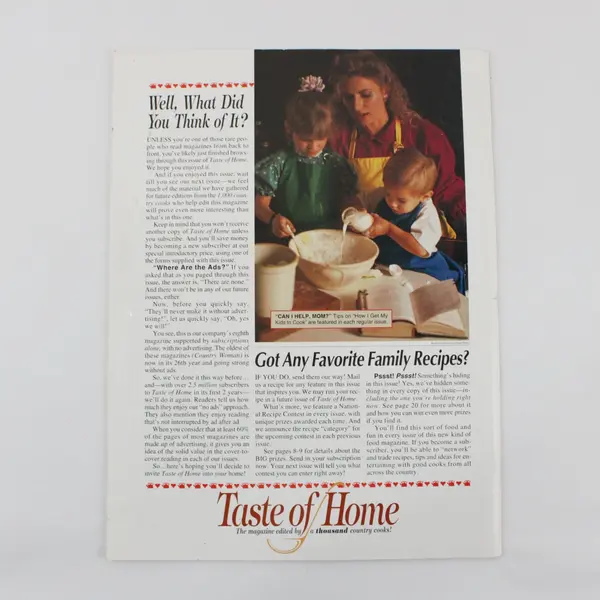 Taste of Home Collector's Edition 1995 Magazine Special Issue Recipes