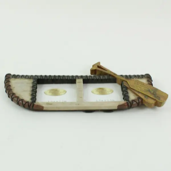 Treasured Times Nautical Boat-Shaped Wooden 2-Photo Frame