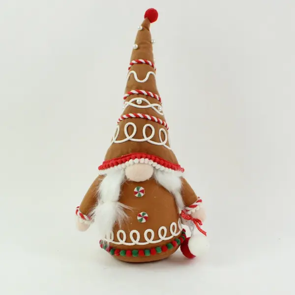 Lot of 2 Plush Gingerbread Holiday Fabric Gnomes, 15" Tall Hobby Lobby 