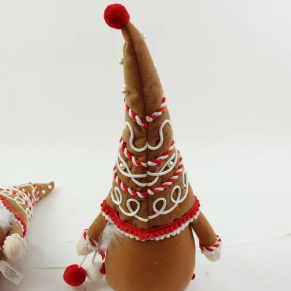 Lot of 2 Plush Gingerbread Holiday Fabric Gnomes, 15" Tall Hobby Lobby 