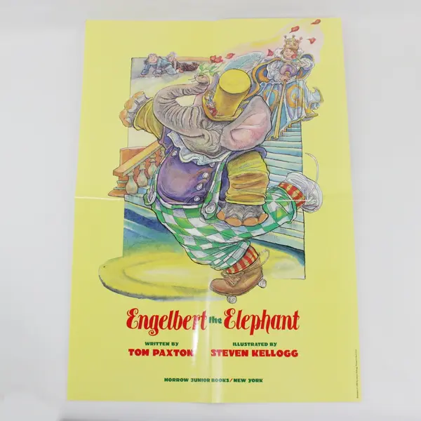 Vintage 1990 HC Engelbert the Elephant Tom Paxton With Dust Jacket W/Wall Poster