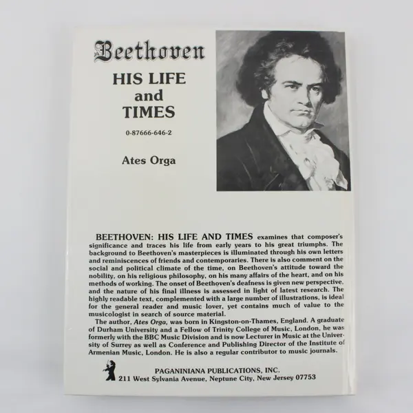 Vintage Beethoven His Life and Times by Ates Orga 1980 Expanded HC Biography 