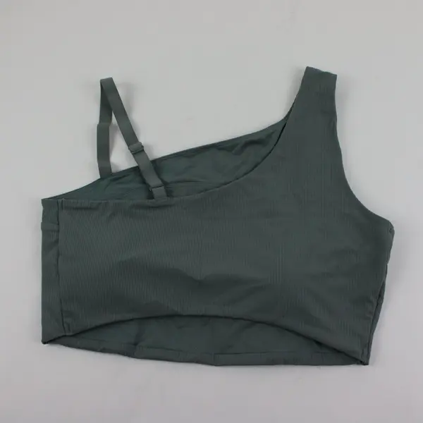 Avia T3483 Women's XL Gray Asymmetrical Yoga Tank Top Padded Bra