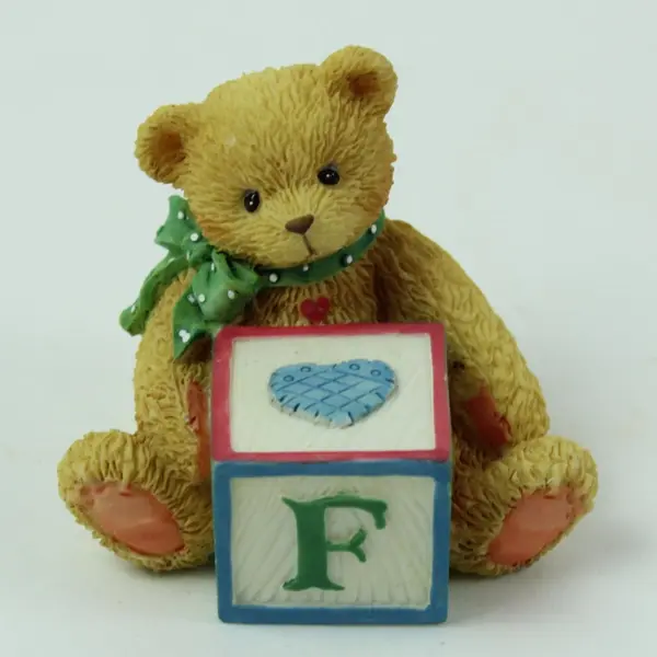 Enesco Cherished Teddies Bear With ABC F Block Figurine 158488F