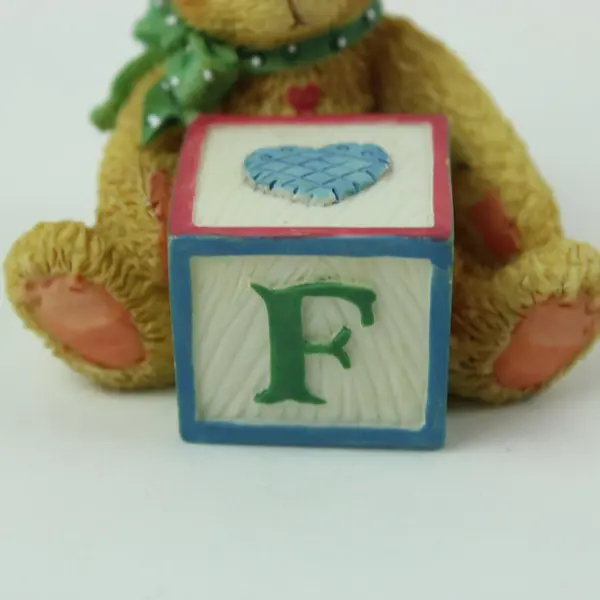 Enesco Cherished Teddies Bear With ABC F Block Figurine 158488F