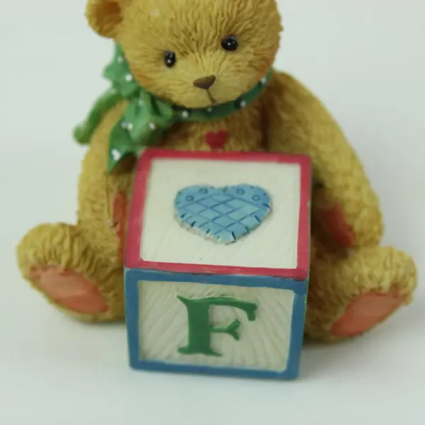 Enesco Cherished Teddies Bear With ABC F Block Figurine 158488F