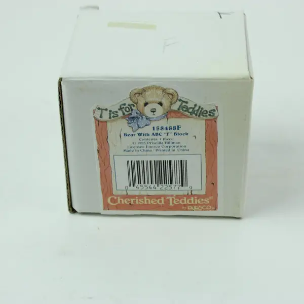 Enesco Cherished Teddies Bear With ABC F Block Figurine 158488F