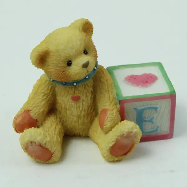 Enesco Cherished Teddies Bear ABC E Block 158488E 1995 Figurine