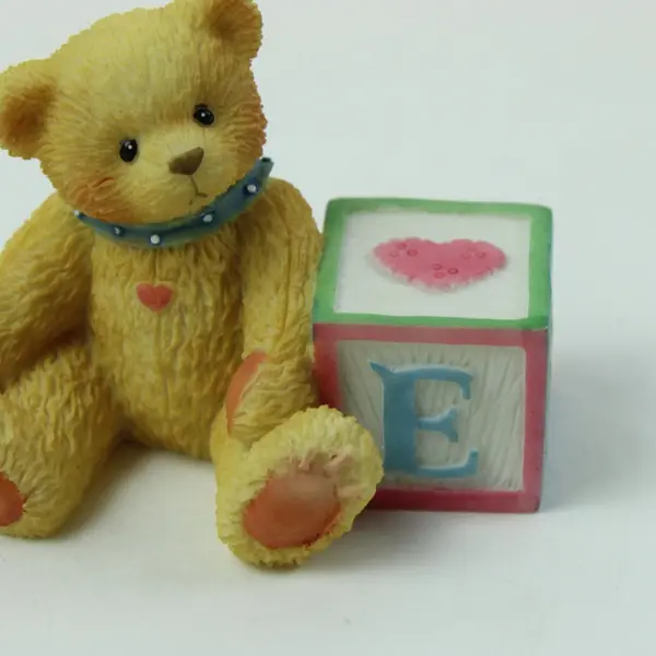 Enesco Cherished Teddies Bear ABC E Block 158488E 1995 Figurine
