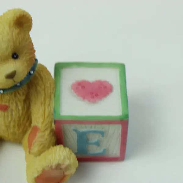 Enesco Cherished Teddies Bear ABC E Block 158488E 1995 Figurine