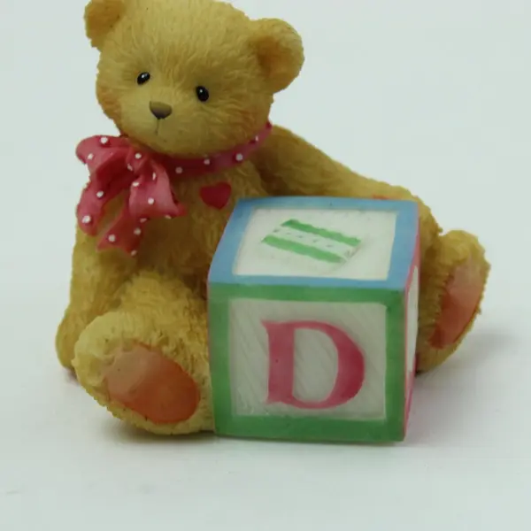 Cherished Teddies Enesco Bear With ABC D Block Figurine 158488D 1995