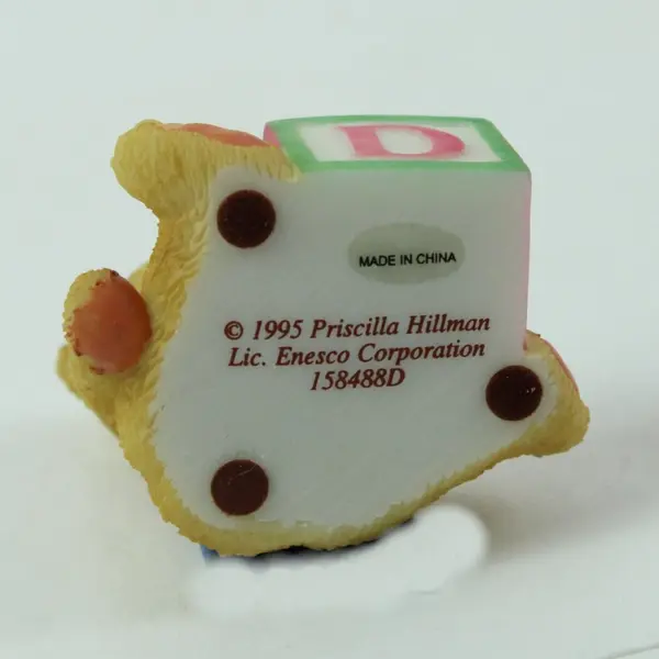Cherished Teddies Enesco Bear With ABC D Block Figurine 158488D 1995