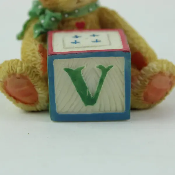 Cherished Teddies Bear With ABC V Block 1995 Enesco Figurine 15848SV