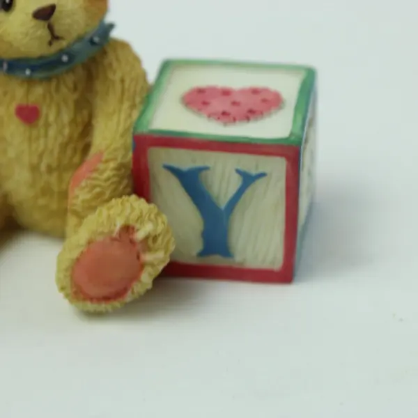 Enesco Cherished Teddies Bear With ABC Y Block Figurine 158488Y