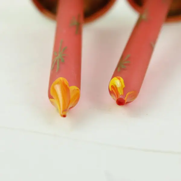 Vintage Italian Red Christmas Tree Ornament Candle Clip Pair Taper Candles Italy
