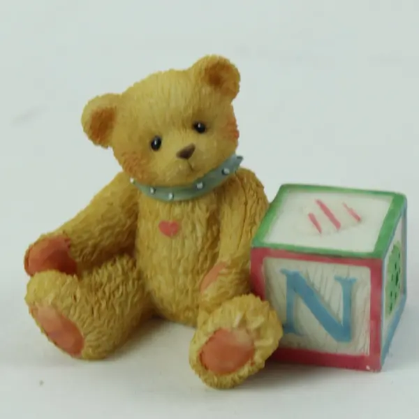 Cherished Teddies Bear ABC N Block Figurine 158488N 1995 Enesco Boxed
