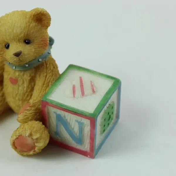 Cherished Teddies Bear ABC N Block Figurine 158488N 1995 Enesco Boxed