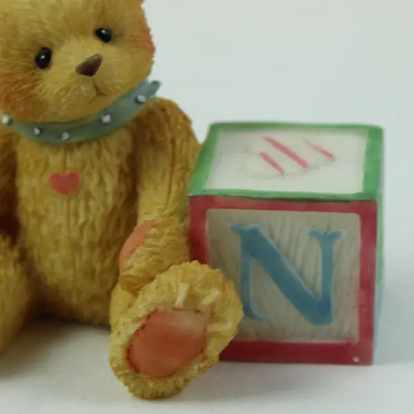 Cherished Teddies Bear ABC N Block Figurine 158488N 1995 Enesco Boxed