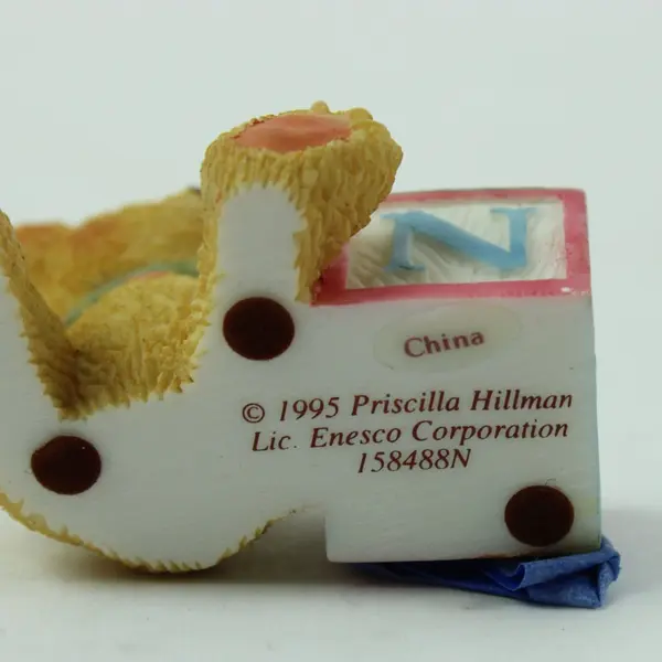 Cherished Teddies Bear ABC N Block Figurine 158488N 1995 Enesco Boxed