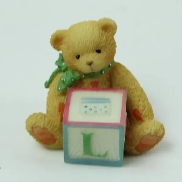 Cherished Teddies Bear With ABC L Block 158488L Enesco 1995 Figurine