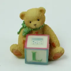 Cherished Teddies Bear With ABC L Block 158488L Enesco 1995 Figurine