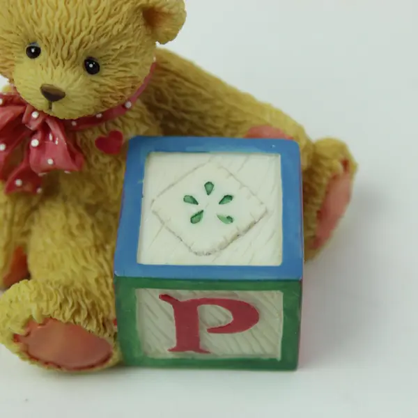 Enesco Cherished Teddies Bear ABC P Block Figurine 158488P 1995