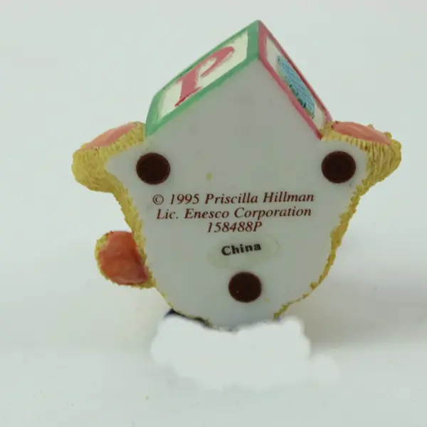 Enesco Cherished Teddies Bear ABC P Block Figurine 158488P 1995