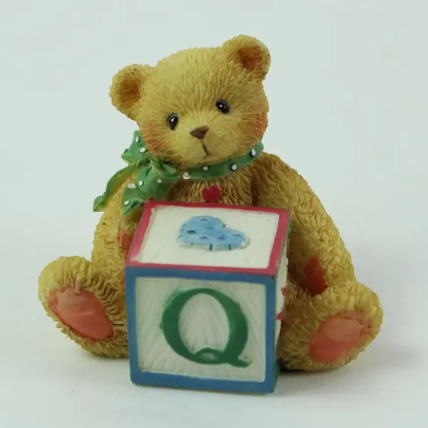 Cherished Teddies Enesco Bear ABC Q Block Figurine 1995 158488Q With Box