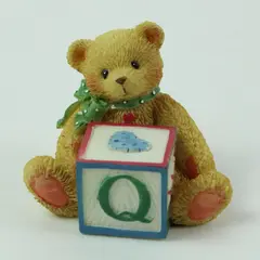 Cherished Teddies Enesco Bear ABC Q Block Figurine 1995 158488Q With Box
