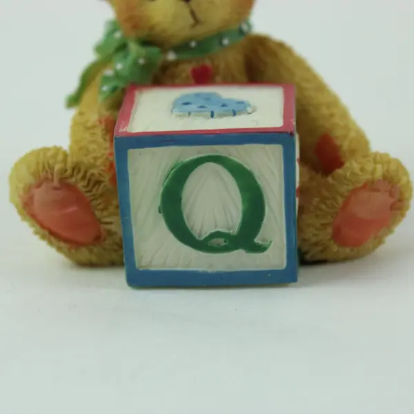 Cherished Teddies Enesco Bear ABC Q Block Figurine 1995 158488Q With Box