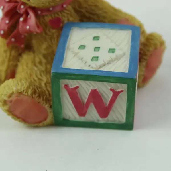 Cherished Teddies Enesco 158488W Bear With ABC W Block Figurine 1995