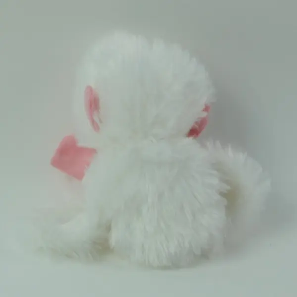 Greenbrier Fuzzy Friends Plush Hanging Monkey White Pink Bow