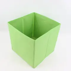 Lime Green Collapsible Fabric Storage Cube Organizer 10.75"