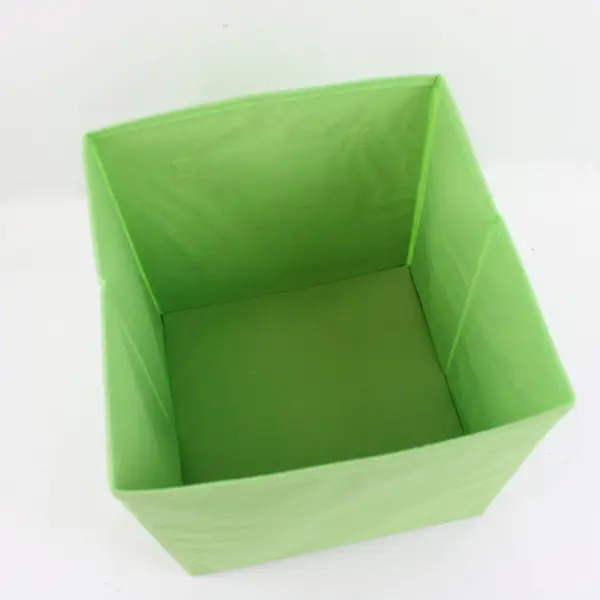 Lime Green Collapsible Fabric Storage Cube Organizer 10.75"